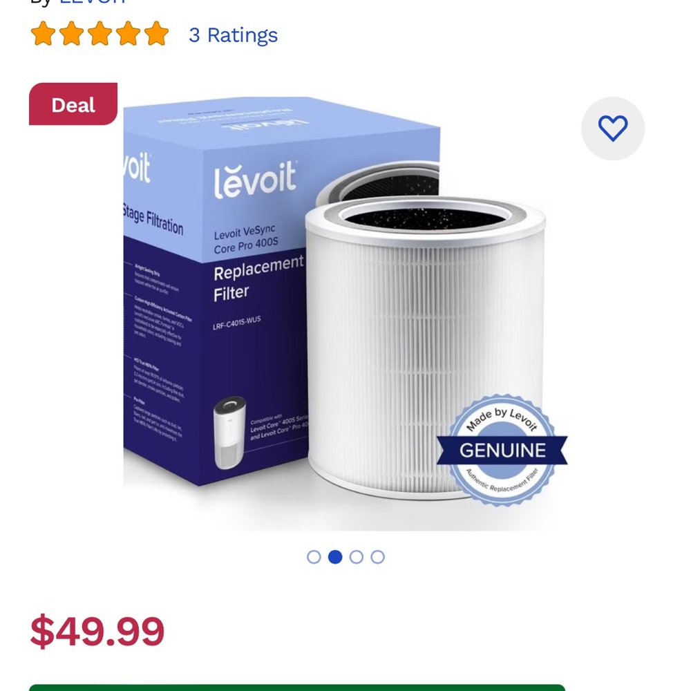 Levoit 400 Air Purifier Filters